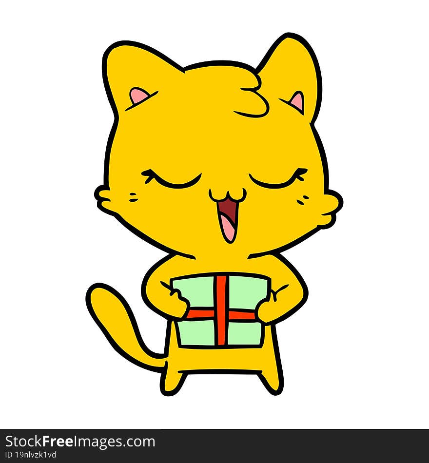 happy cartoon cat. happy cartoon cat