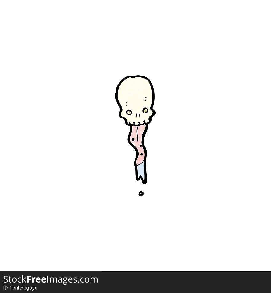 Cartoon Skull Sticking Out Tongue