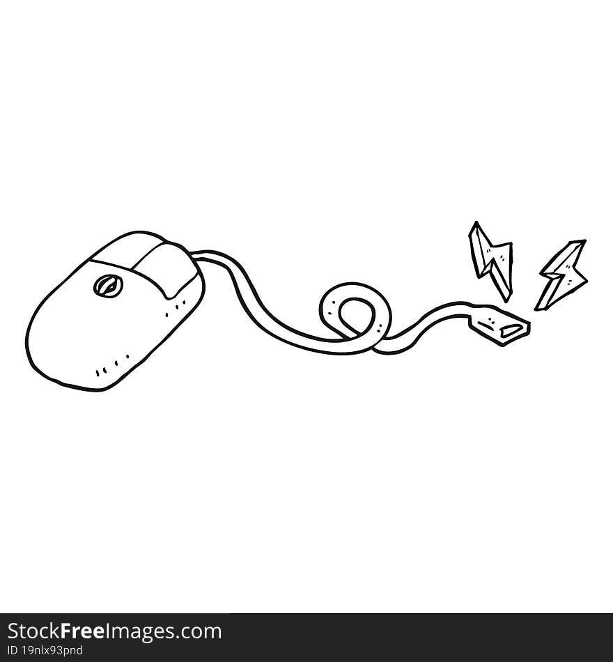 black and white cartoon computer mouse