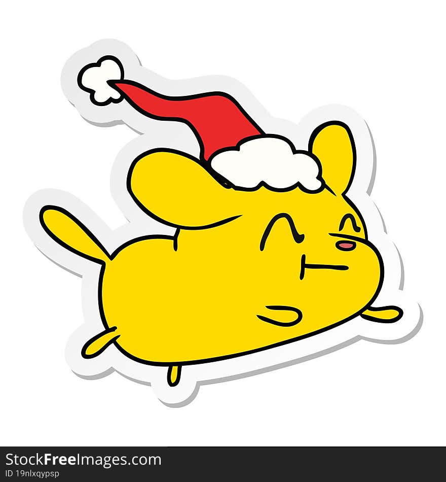 christmas sticker cartoon of kawaii dog