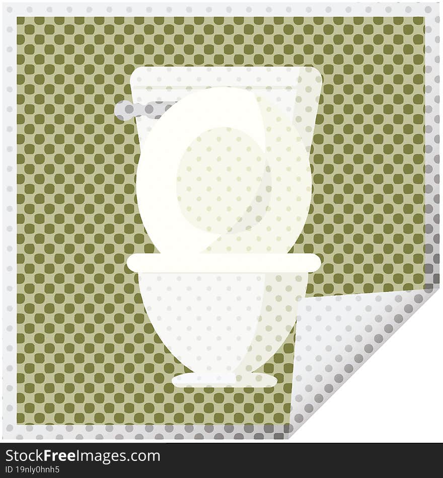 open toilet graphic square sticker