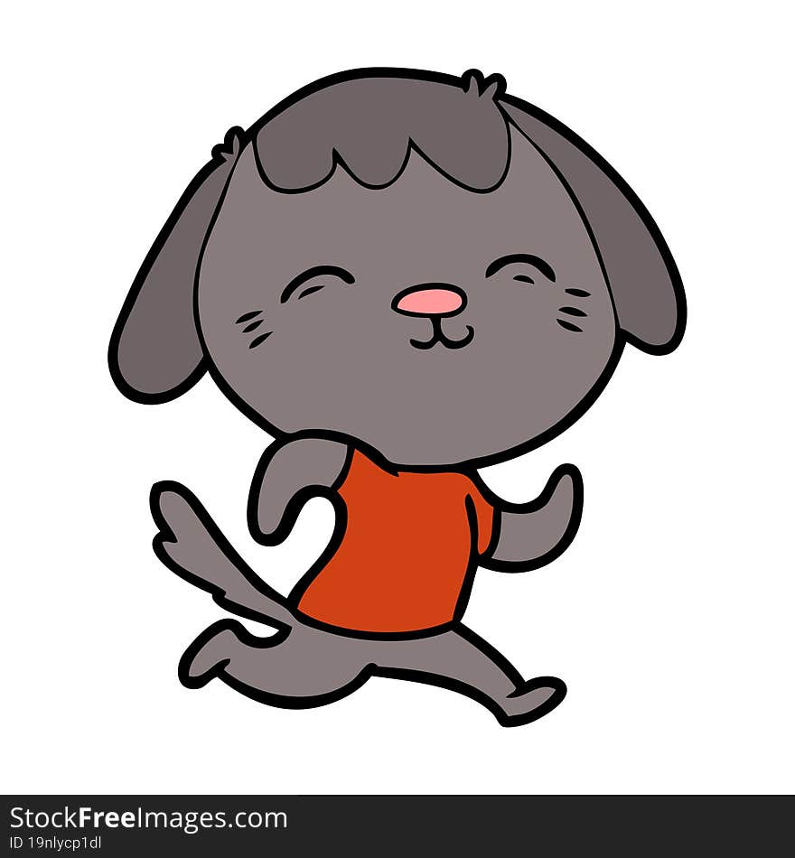 happy cartoon dog running. happy cartoon dog running