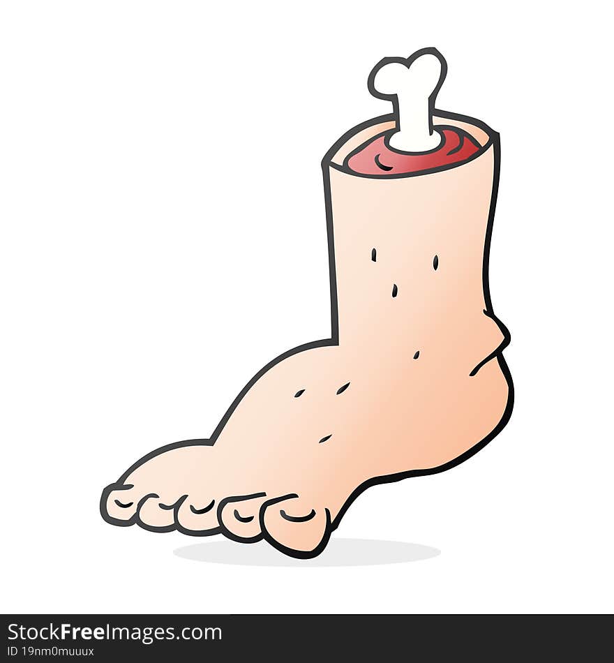 freehand drawn cartoon severed foot