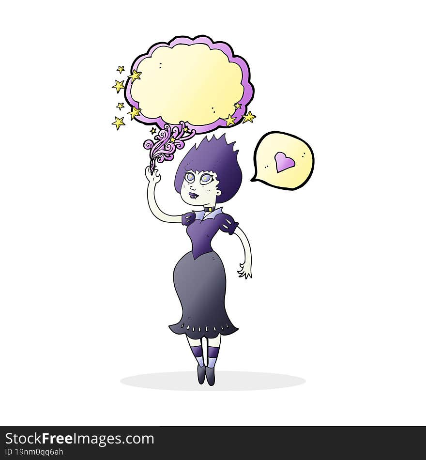 Speech Bubble Cartoon Vampire Girl