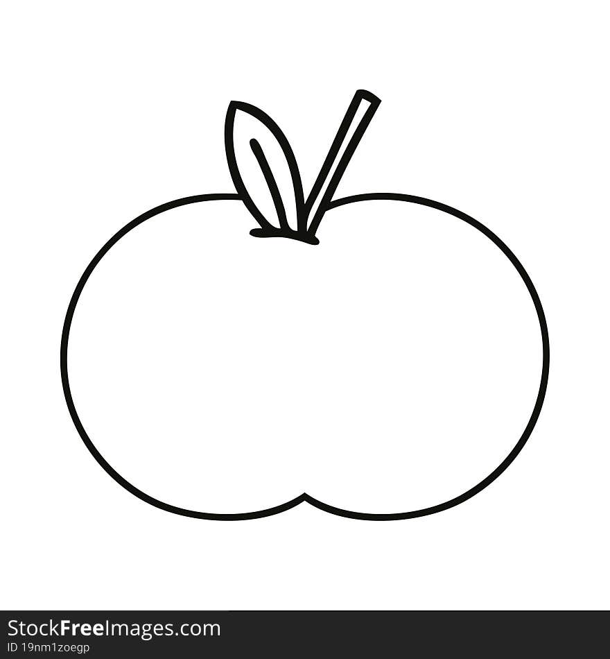 line drawing cartoon red apple