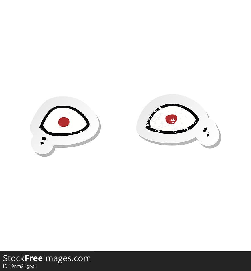 retro distressed sticker of a cartoon eyes