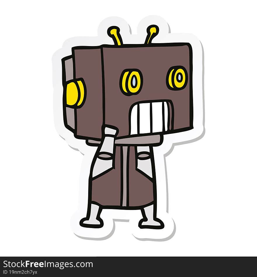 sticker of a cartoon robot