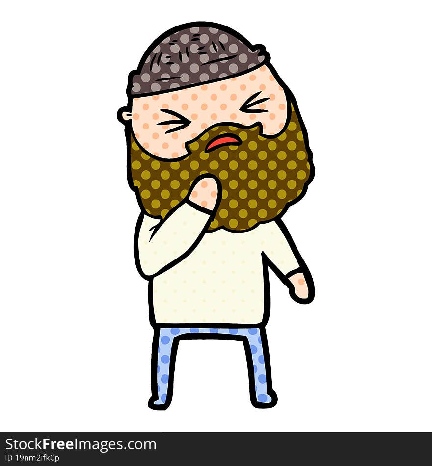 cartoon man with beard. cartoon man with beard