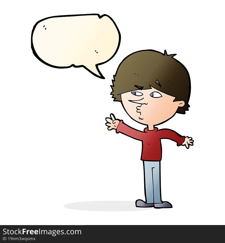 cartoon worried man reaching with speech bubble