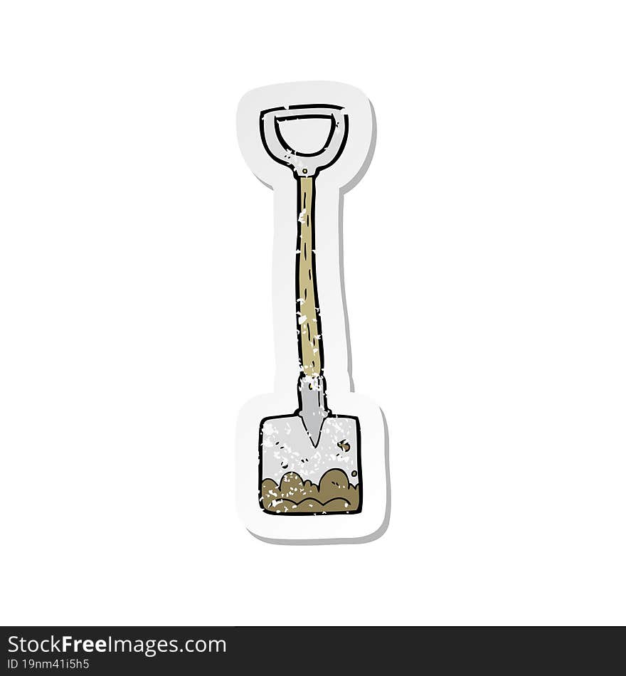 retro distressed sticker of a cartoon shovel