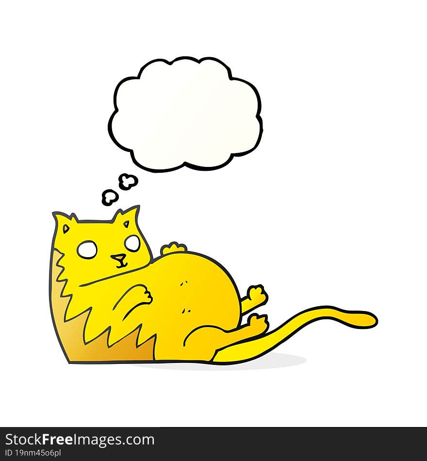 thought bubble cartoon fat cat