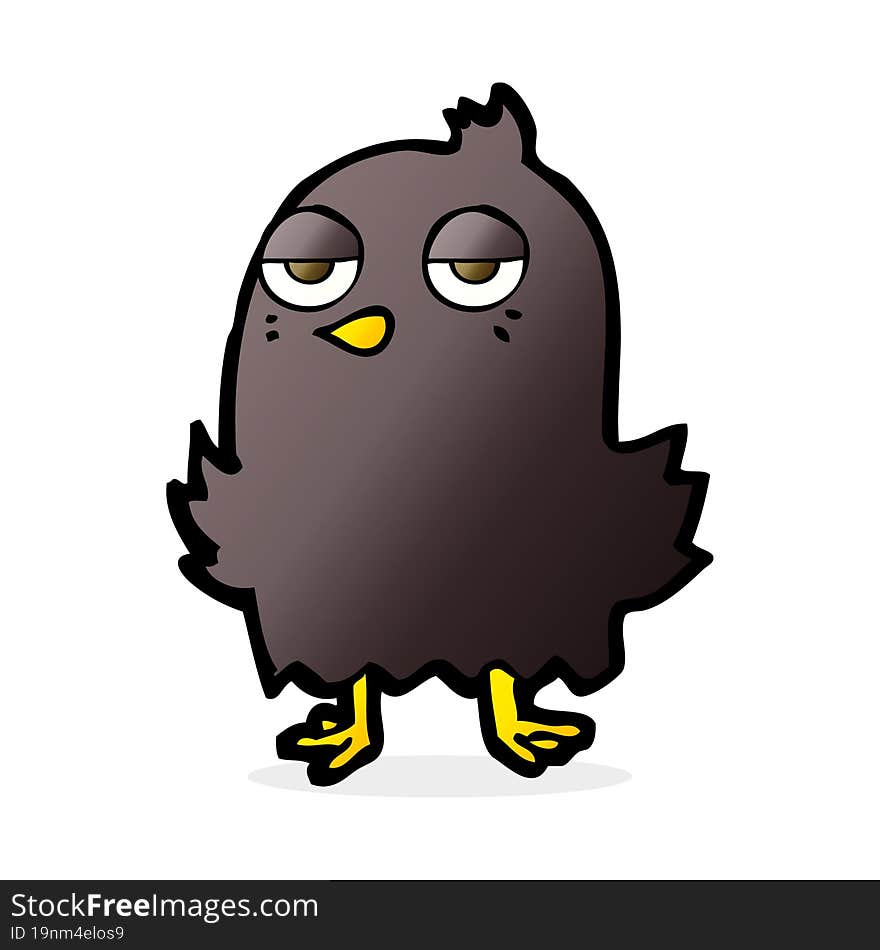 cartoon bored bird