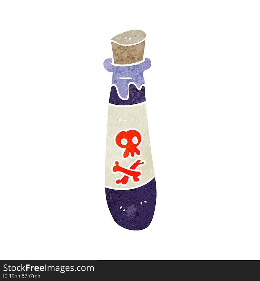 retro cartoon vial of poison