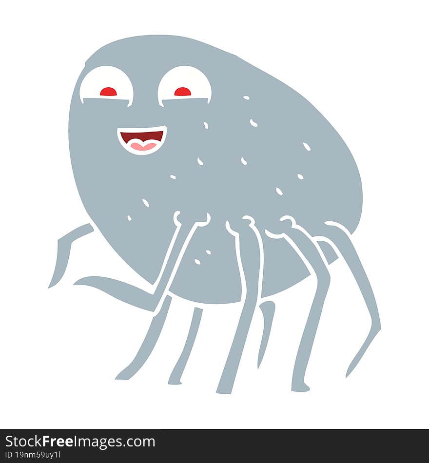 flat color illustration of a cartoon tick