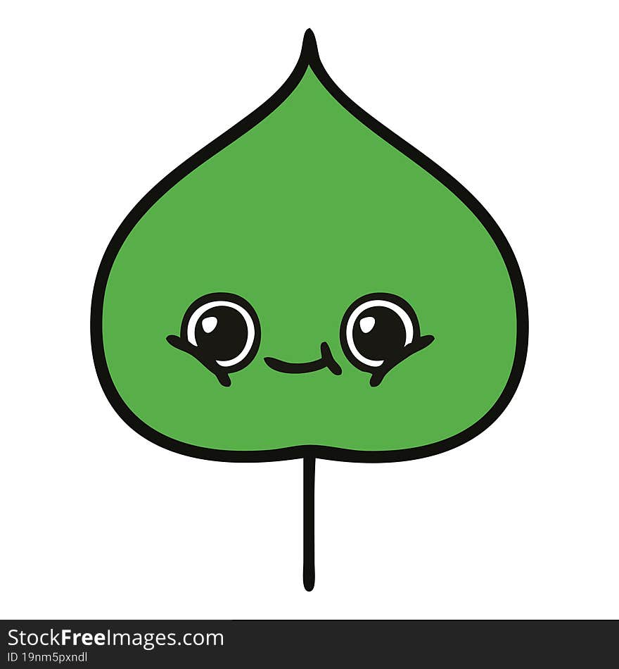 cute cartoon of a expressional leaf