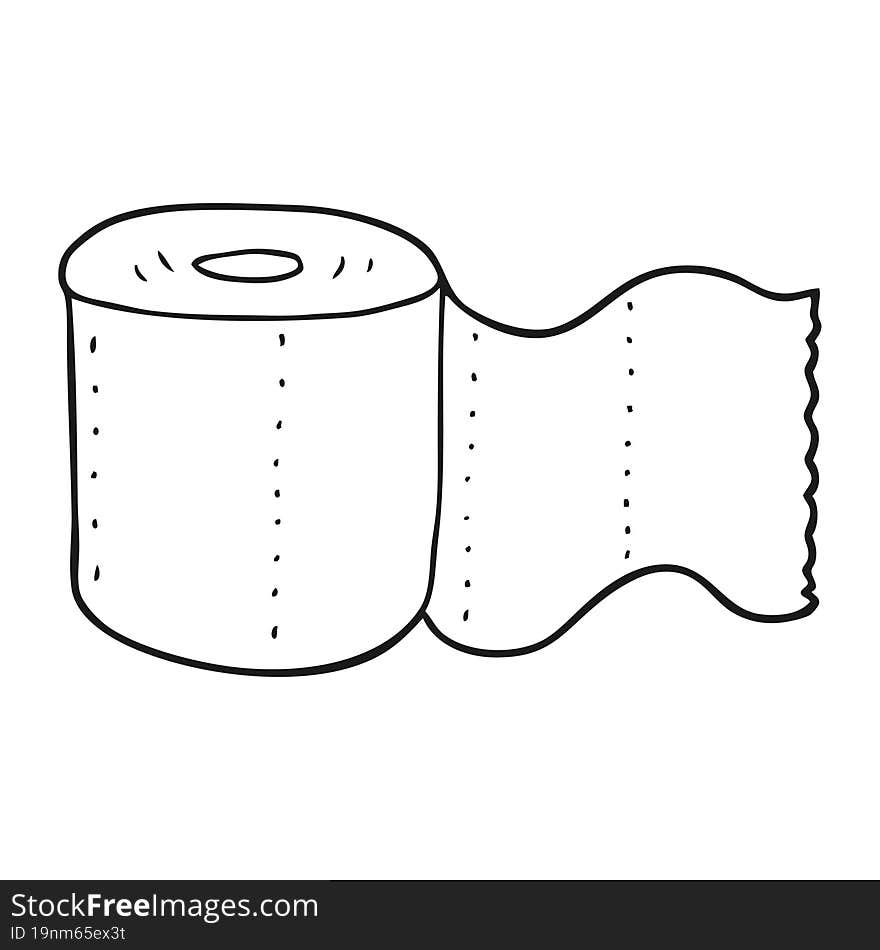 black and white cartoon toilet paper