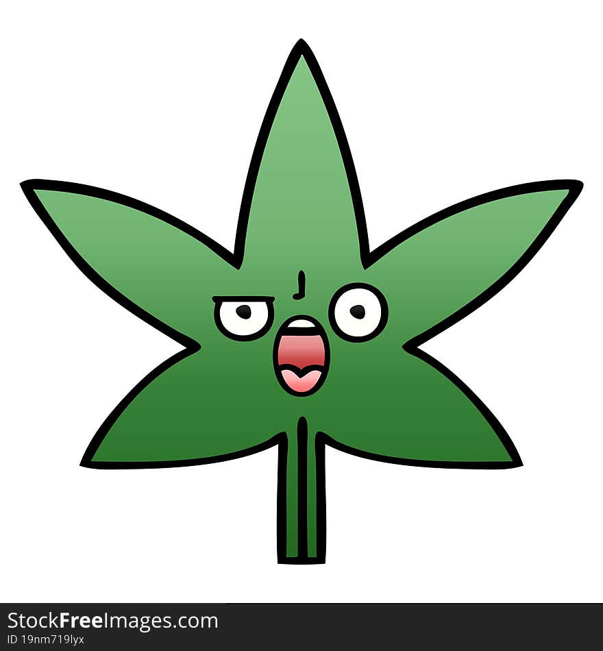 gradient shaded cartoon marijuana leaf