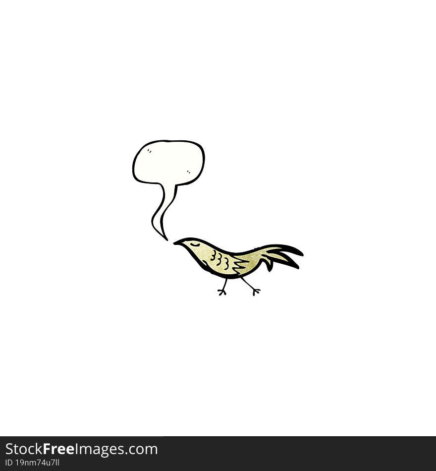 Cartoon Bird With Speech Bubble