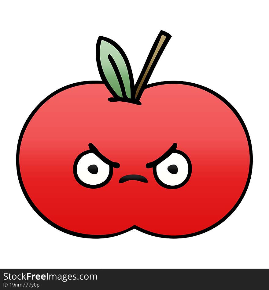 gradient shaded cartoon red apple