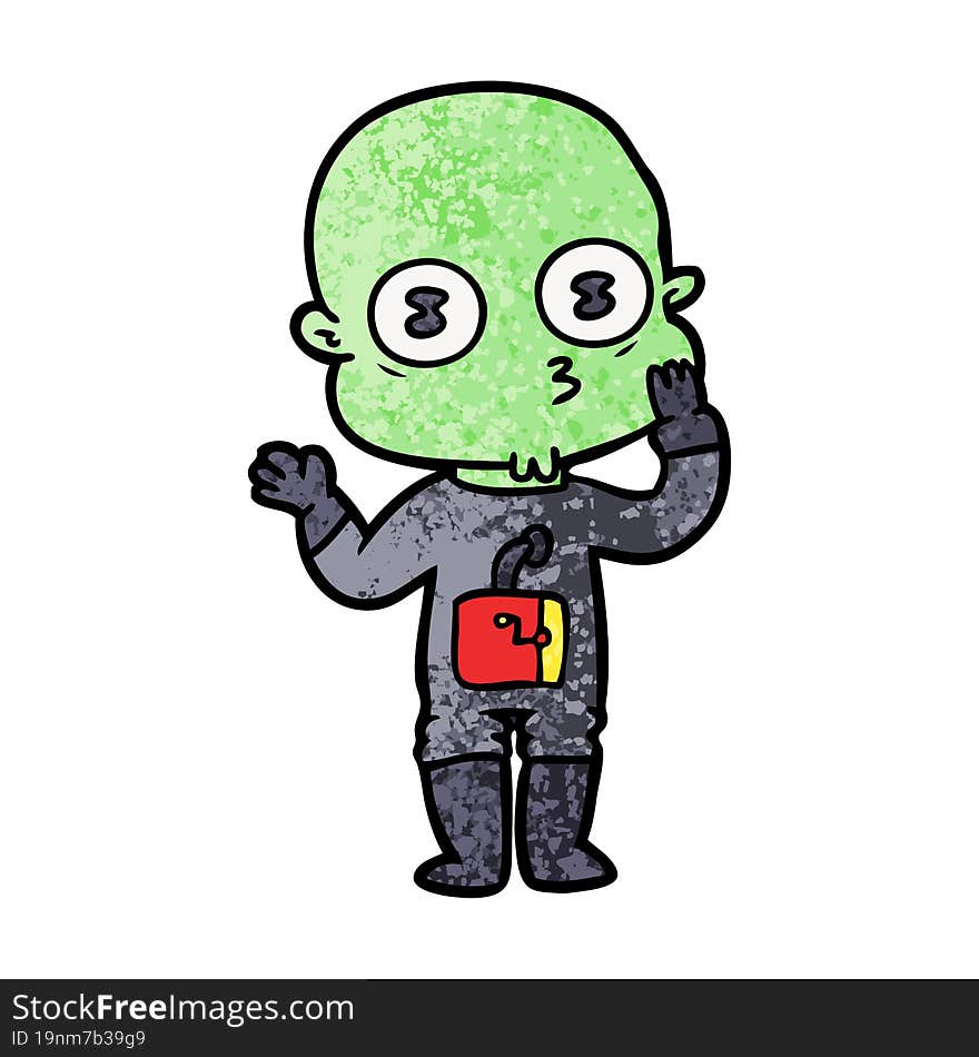 cartoon weird bald spaceman. cartoon weird bald spaceman