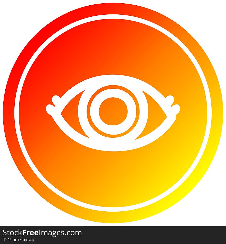 staring eye circular in hot gradient spectrum