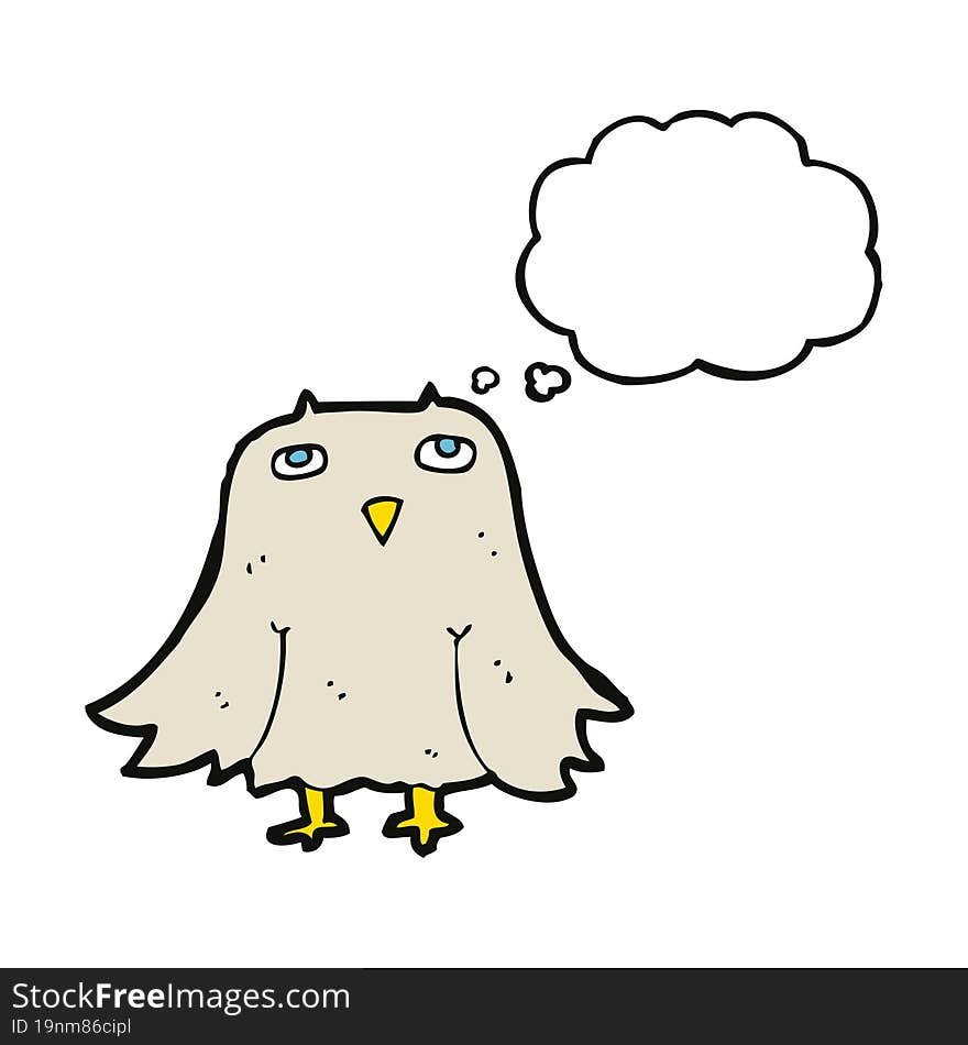 cartoon owl with thought bubble