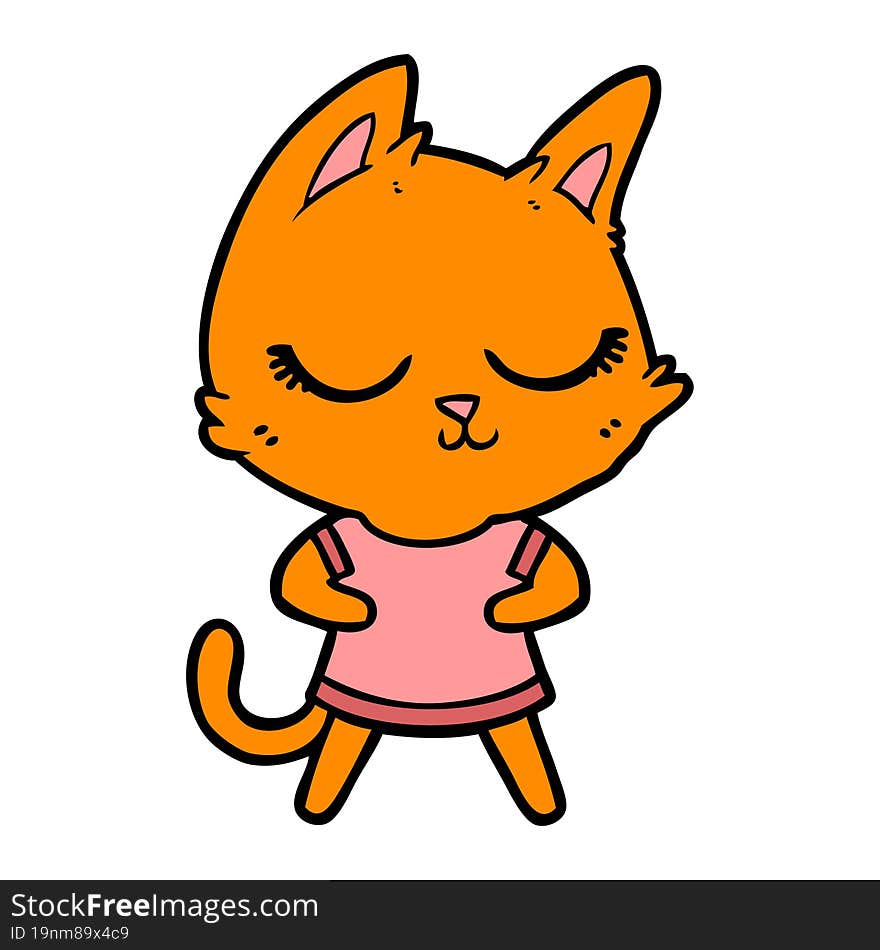 calm cartoon cat. calm cartoon cat