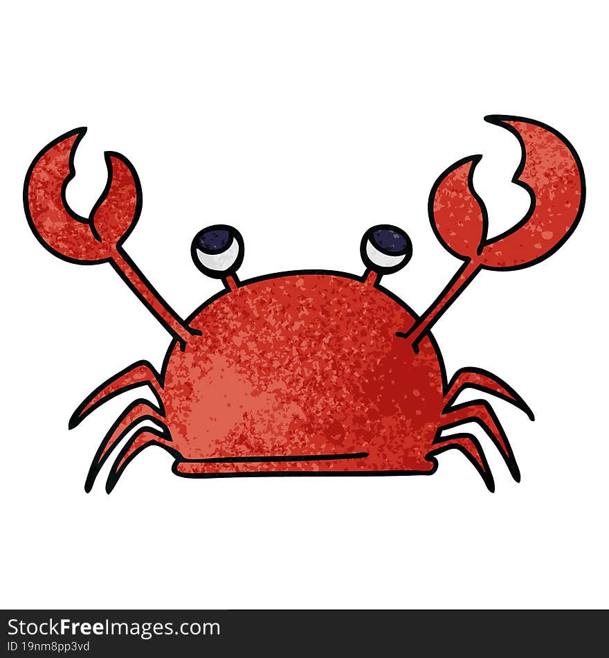 quirky hand drawn cartoon happy crab