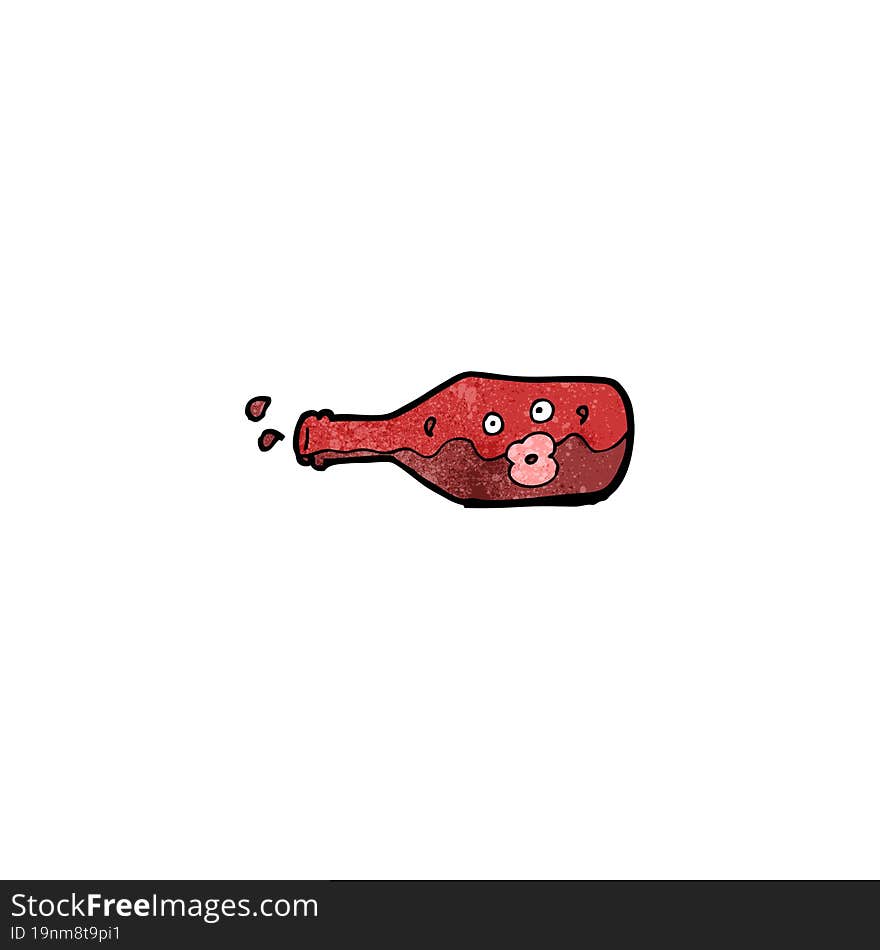 cartoon red wine bottle