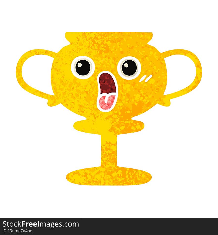 retro illustration style cartoon of a trophy