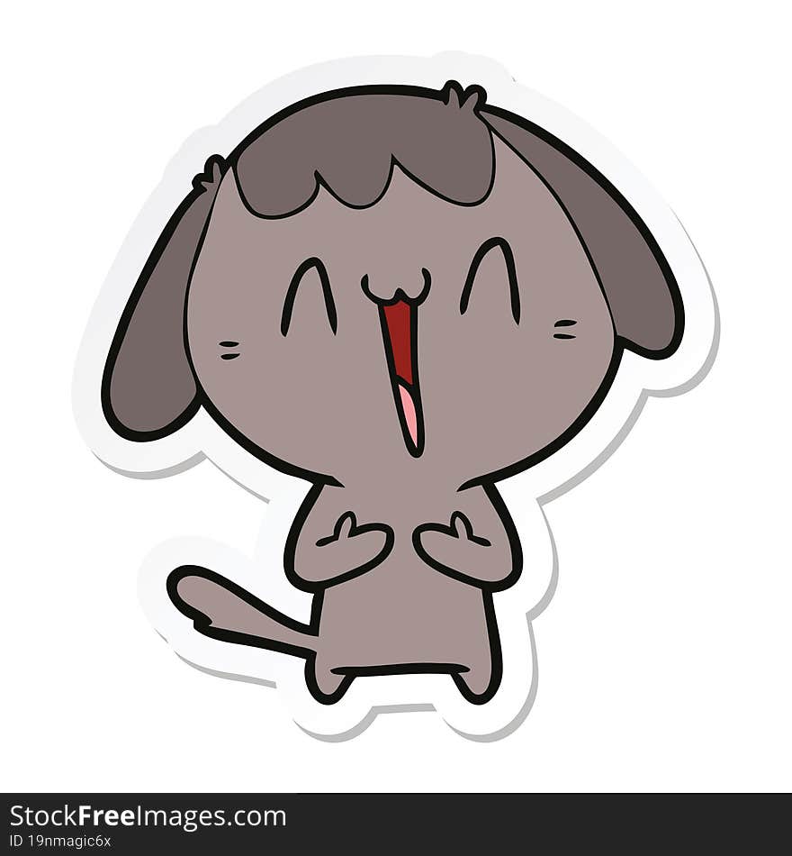 sticker of a cute cartoon dog