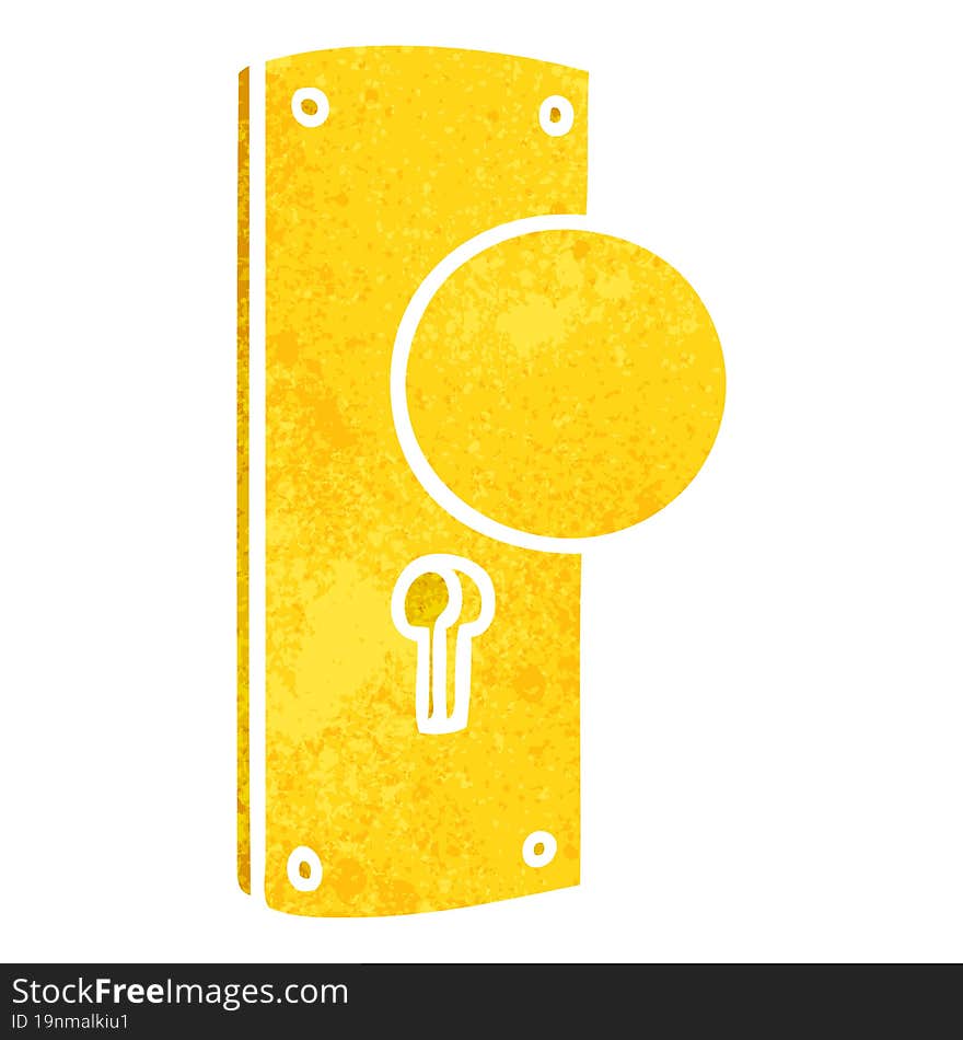 retro cartoon doodle of a door handle