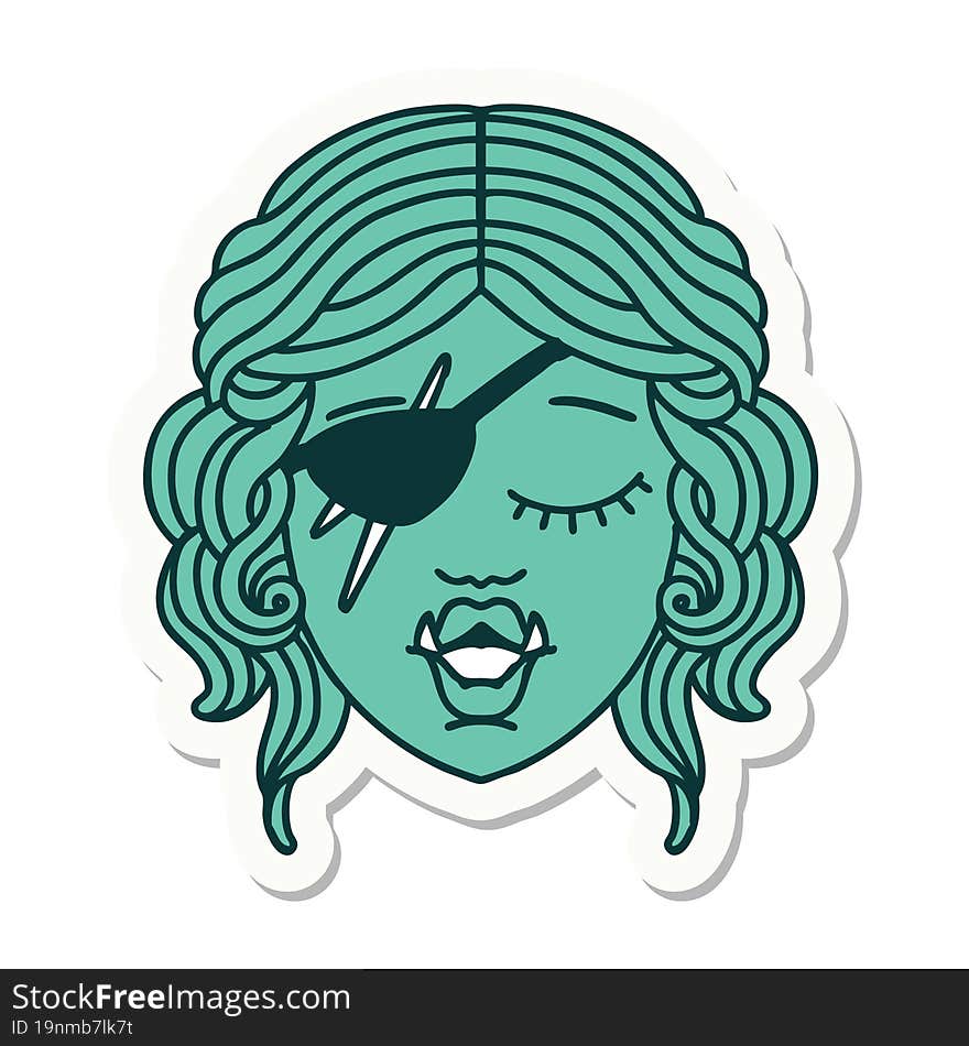 Orc Rogue Character Face Sticker