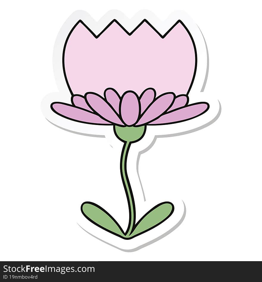 sticker of a cute cartoon flower