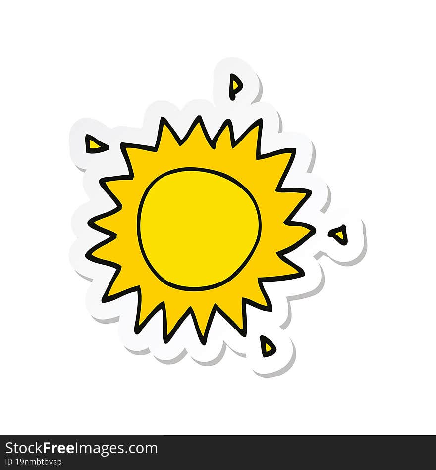 Sticker Of A Cartoon Sun