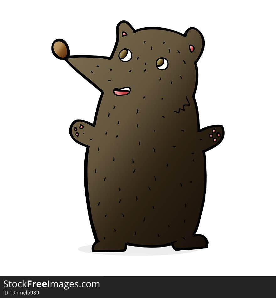 Funny Cartoon Black Bear