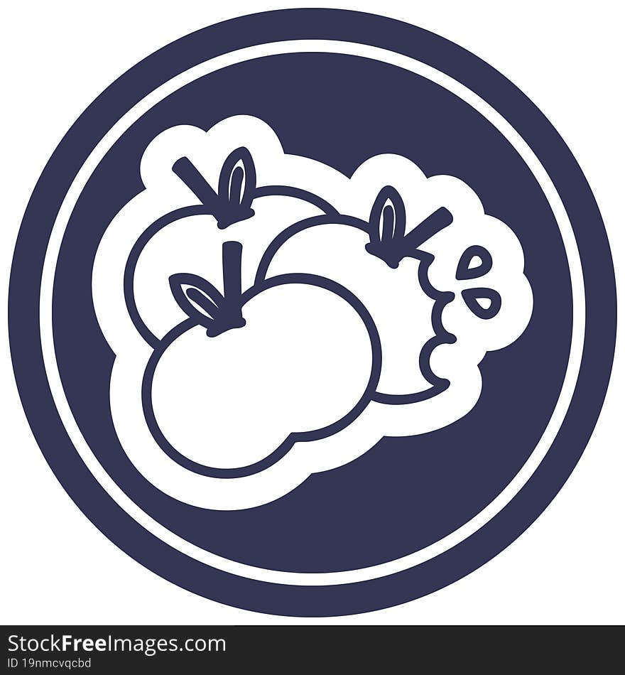 juicy apples circular icon