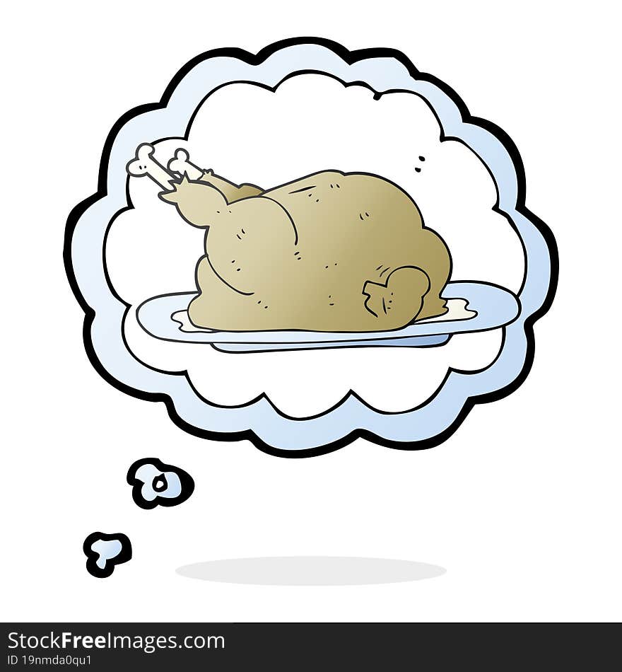 thought bubble cartoon cooked chicken