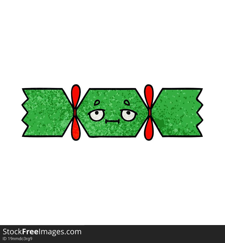 retro grunge texture cartoon christmas cracker