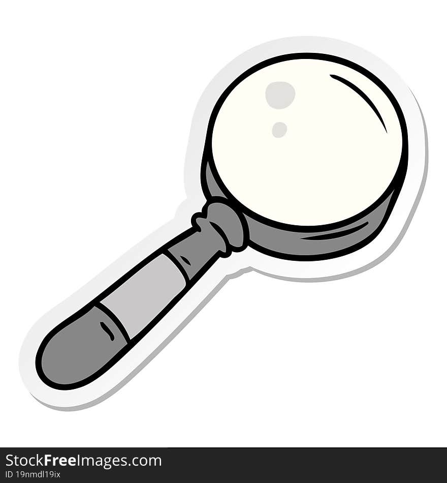 Sticker Cartoon Doodle Of A Magnifying Glass