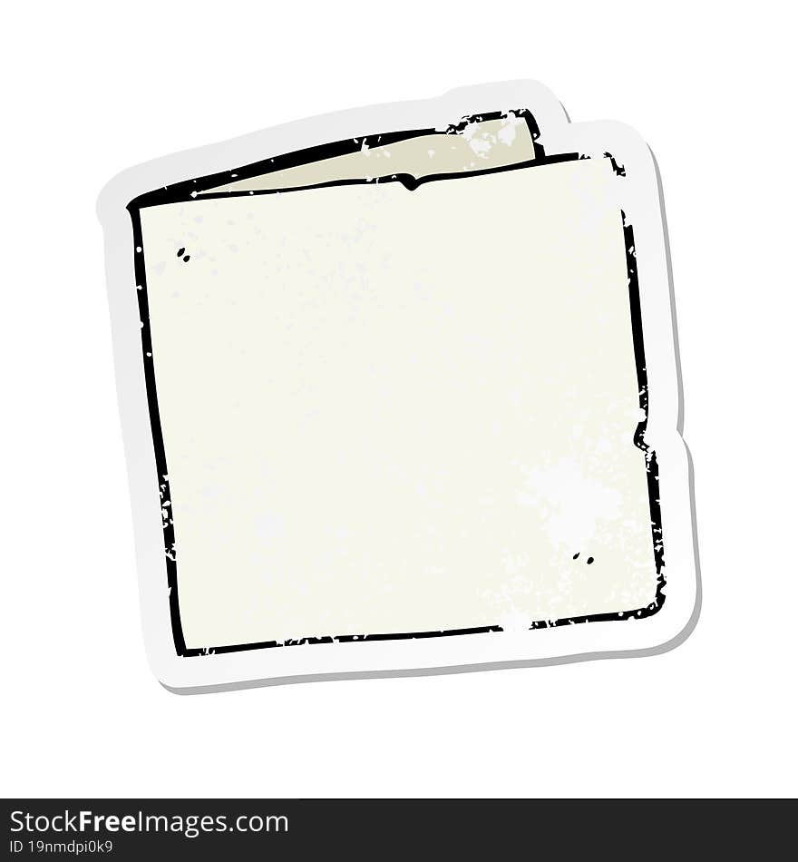 Retro Distressed Sticker Of A Cartoon Blank Card