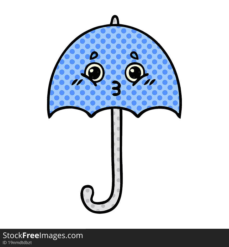 comic book style cartoon umbrella