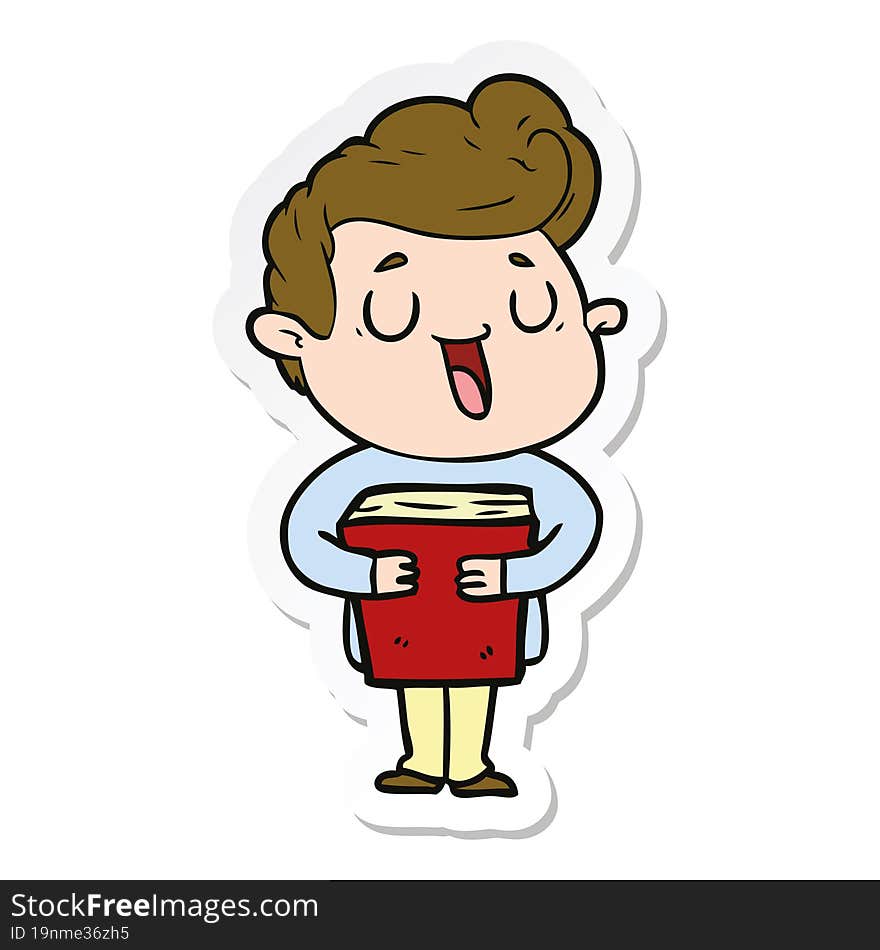 sticker of a happy cartoon man