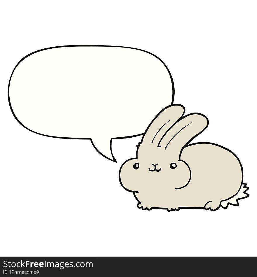 cartoon rabbit with speech bubble. cartoon rabbit with speech bubble