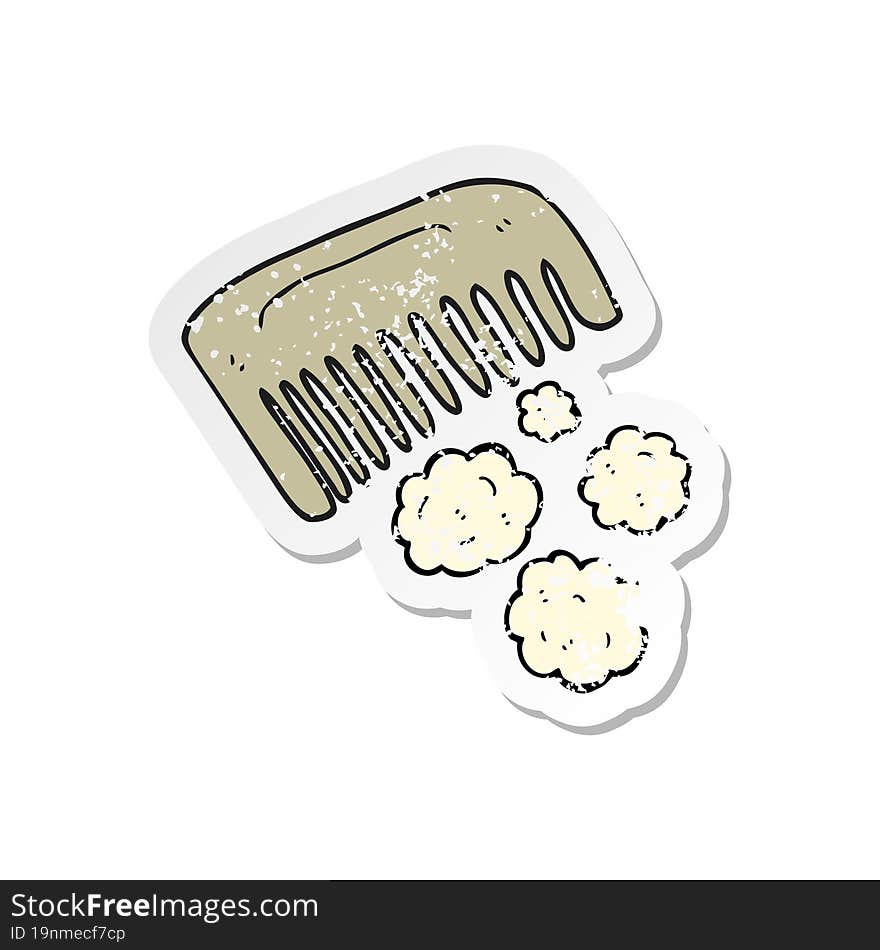 retro distressed sticker of a cartoon comb