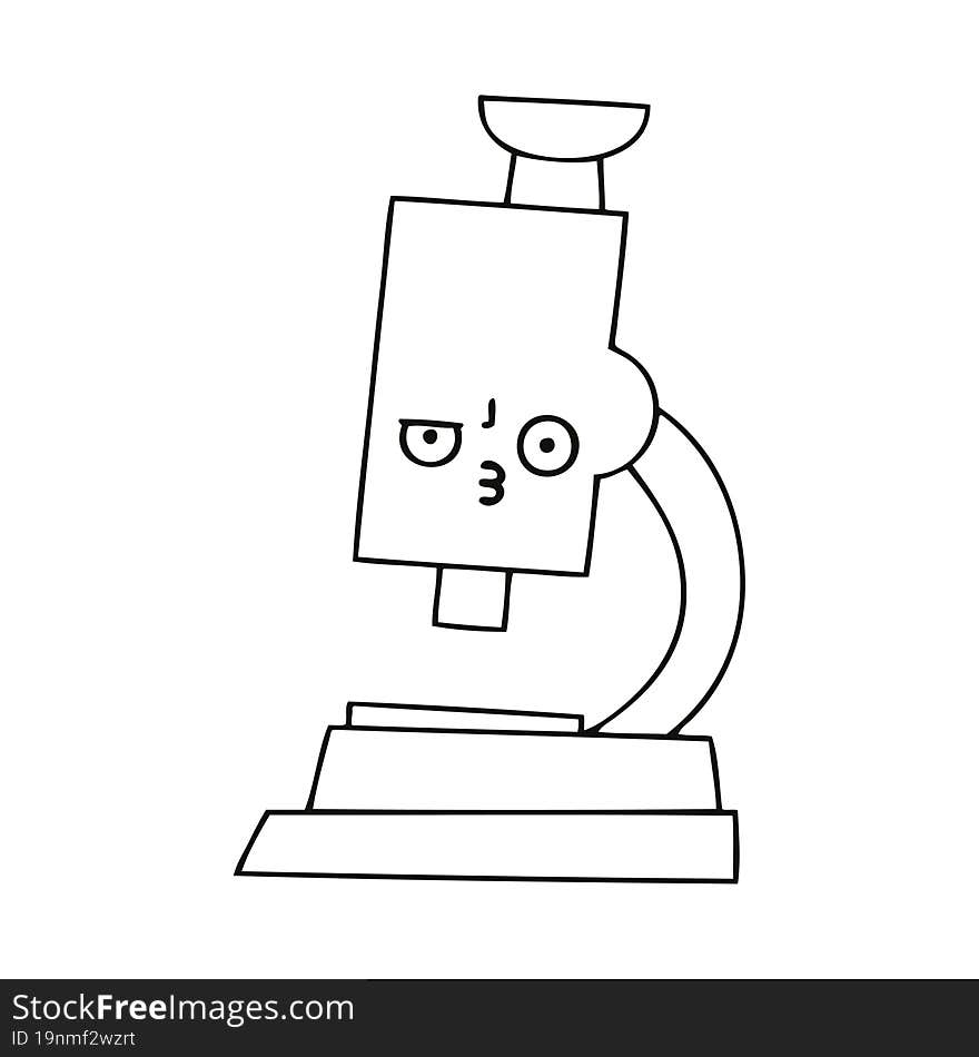 line drawing cartoon microscope