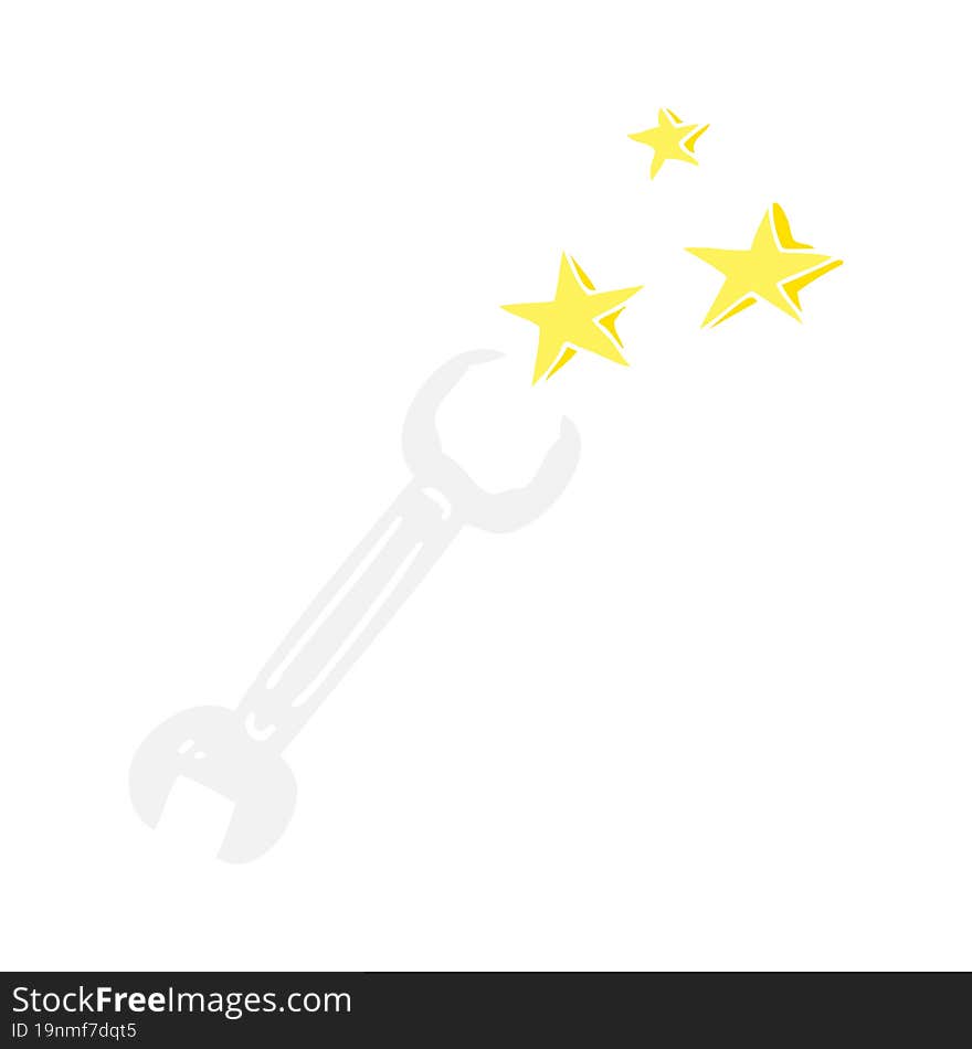 flat color illustration of a cartoon spanner