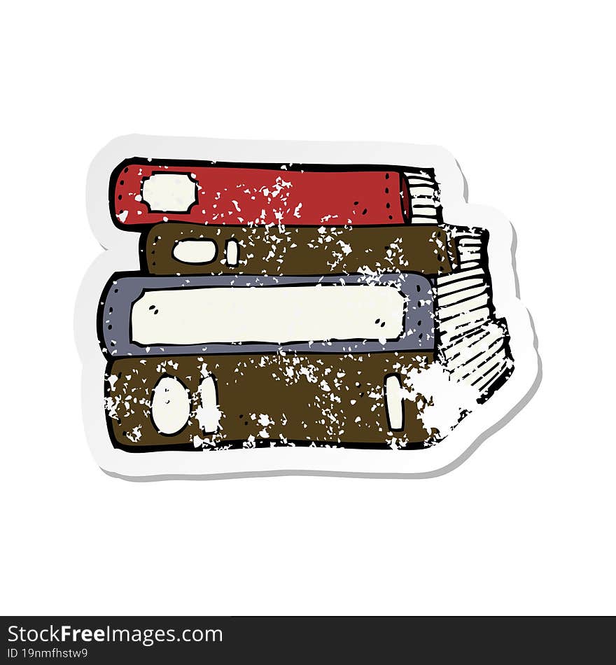 retro distressed sticker of a cartoon old books