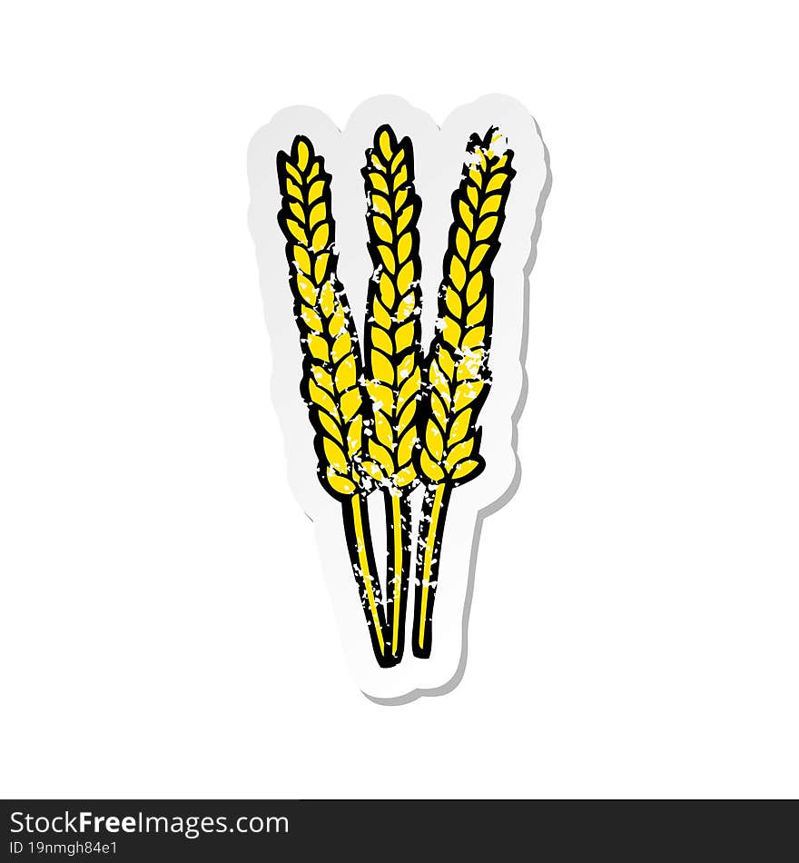 retro distressed sticker of a cartoon corn