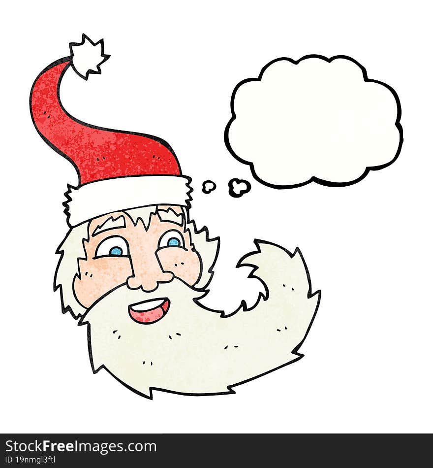 thought bubble textured cartoon santa claus laughing